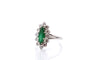 Bague 51 Bague vintage en or 18k et platine avec émeraude et diamants 58 Facettes 27832dv