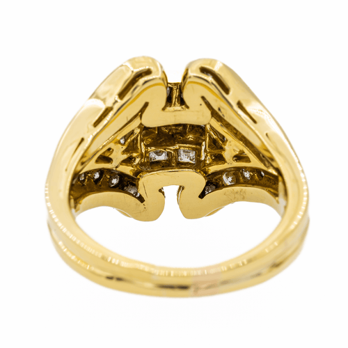 Bague 58 Bague en or jaune 18 carats pavée de diamants 58 Facettes 2783630CN