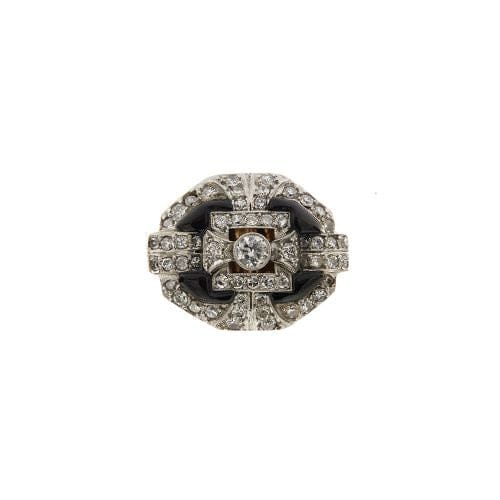 Bague Art déco - Squillo en or rose et or blanc 18 kt avec diamants 58 Facettes 27855