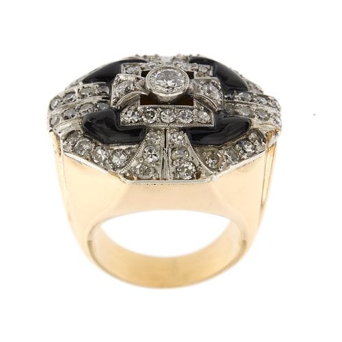 Bague Art déco - Squillo en or rose et or blanc 18 kt avec diamants 58 Facettes 27855