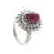 Bague 60 Bague style Marguerite en platine avec rubis et diamants 58 Facettes 27889