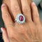 Bague 60 Bague style Marguerite en platine avec rubis et diamants 58 Facettes 27889