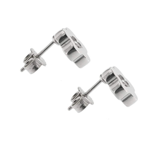 Boucles d'oreilles Boucles d’oreilles fleur - Puces en or blanc 18 carats et diamants 58 Facettes 27897