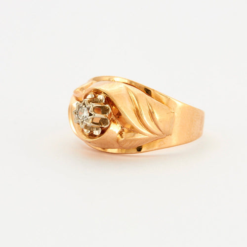 Bague 56 Bague or jaune et diamant 58 Facettes DV0378-3