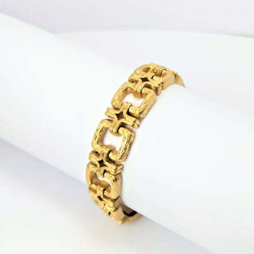 Bracelet Bracelet en or jaune 18 carats à maillons ciselés 58 Facettes 28006