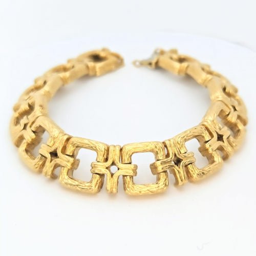 Bracelet Bracelet en or jaune 18 carats à maillons ciselés 58 Facettes 28006