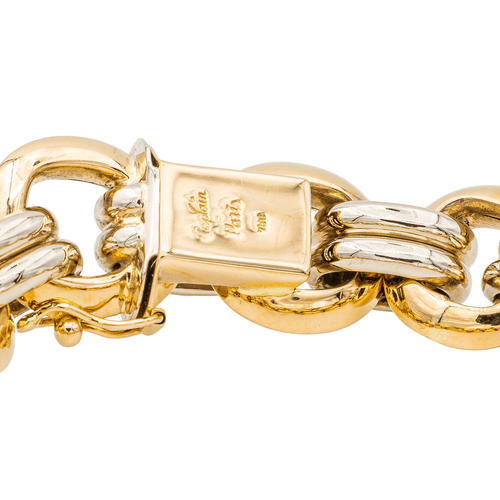 Bracelet Caplain Saint André - Bracelet en or jaune et blanc avec saphir 58 Facettes 2807571CN