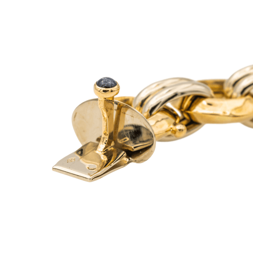 Bracelet Caplain Saint André - Bracelet en or jaune et blanc avec saphir 58 Facettes 2807571CN