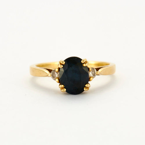Bague 51 Bague Or Jaune Saphir et Diamants 58 Facettes DV0387-1
