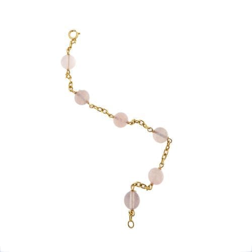 Bracelet Bracelet forçat en or jaune 18 ct et quartz rose 58 Facettes 28141B