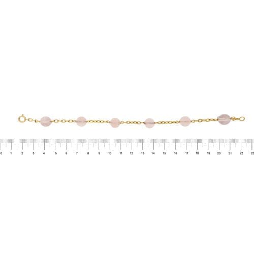 Bracelet Bracelet forçat en or jaune 18 ct et quartz rose 58 Facettes 28141B