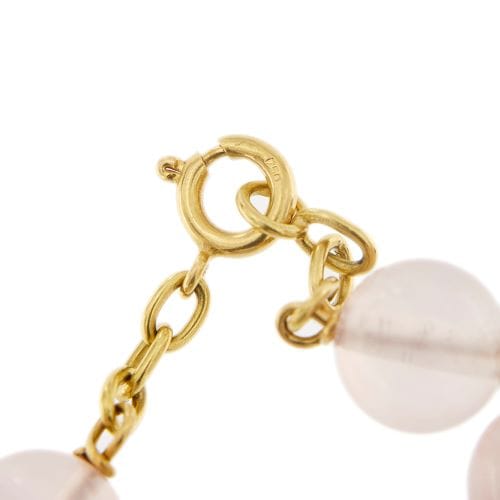 Bracelet Bracelet forçat en or jaune 18 ct et quartz rose 58 Facettes 28141B