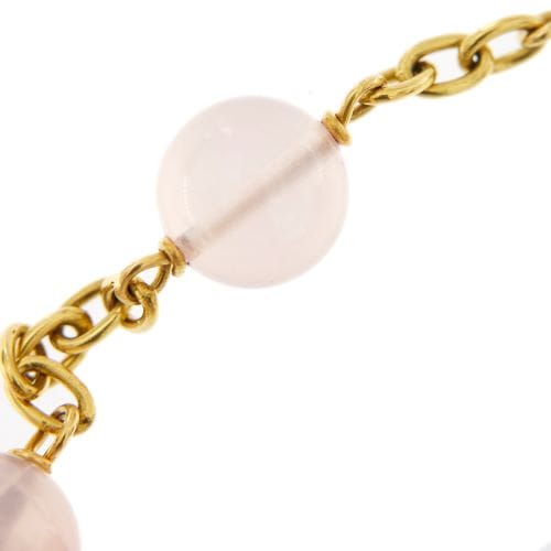 Bracelet Bracelet forçat en or jaune 18 ct et quartz rose 58 Facettes 28141B
