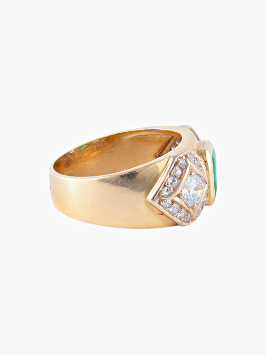 Bague 58 Bague Or Jaune, Emeraude et Diamants 58 Facettes DV0032-6