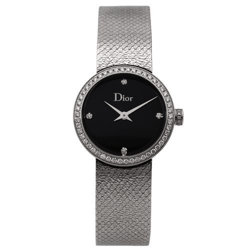 Montre Dior La D de Dior - Montre en acier sertie de diamants 58 Facettes 2820733CN