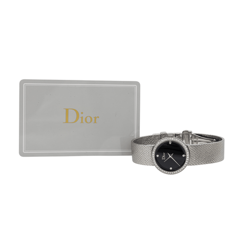 Montre Dior La D de Dior - Montre en acier sertie de diamants 58 Facettes 2820733CN