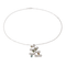 Collier Collier pendentif sapin en or blanc 18 carats, saphirs et diamants 58 Facettes 2820739CN