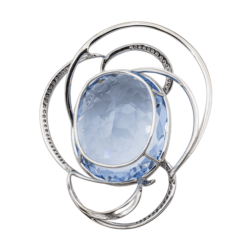 Pendentif Pendentif Or blanc Aigue marine, Diamant 58 Facettes 2826011CN