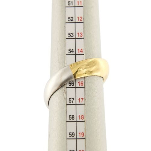 Bague 56 Bague ouverte en or jaune et or blanc 18 carats, émeraude et diamants 58 Facettes 28269