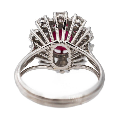 Bague 51 Bague Marguerite Or blanc, Platine Rubis, Diamant 58 Facettes 2830634CN