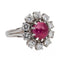 Bague 51 Bague Marguerite Or blanc, Platine Rubis, Diamant 58 Facettes 2830634CN