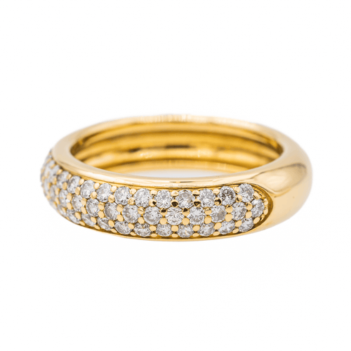 Bague 53 Bague en or jaune 18 carats pavée de diamants 58 Facettes 2841916CN