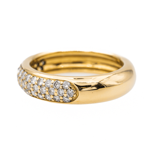 Bague 53 Bague en or jaune 18 carats pavée de diamants 58 Facettes 2841916CN