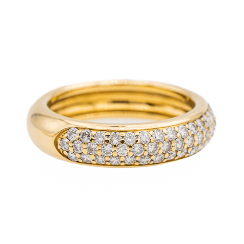 Bague 53 Bague en or jaune 18 carats pavée de diamants 58 Facettes 2841916CN