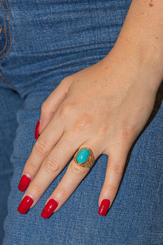 Bague 50 Bague Or jaune Turquoise 58 Facettes 2843271CN