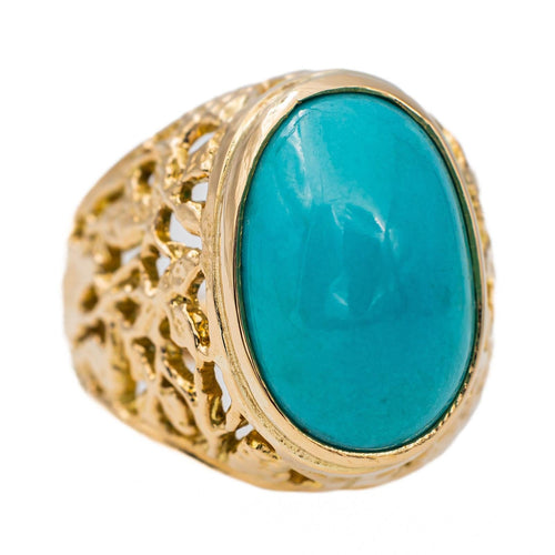 Bague 50 Bague Or jaune Turquoise 58 Facettes 2843271CN