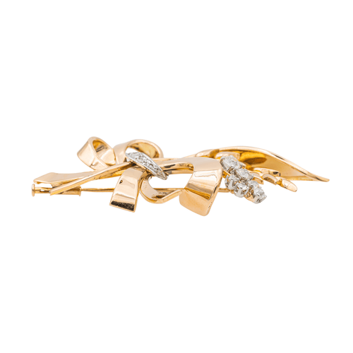 Broche Broche gerbe de blé en or rose et or blanc 18 carats, diamants 58 Facettes 2845398CN
