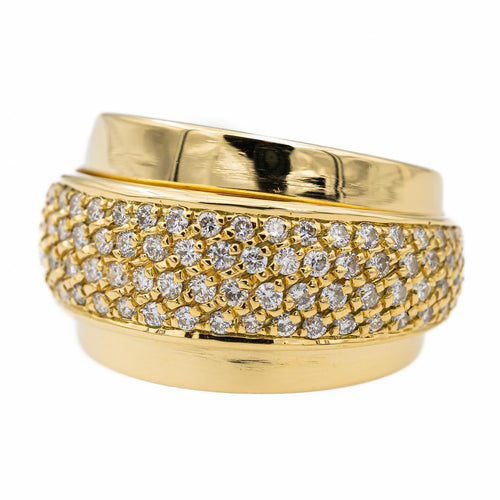 Bague 53 Bague pavée en or jaune 18 carats et diamants 58 Facettes 2845464CN