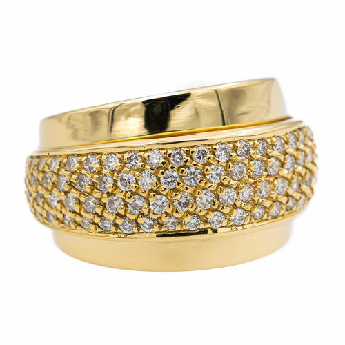 Bague 53 Bague pavée en or jaune 18 carats et diamants 58 Facettes 2845464CN