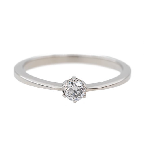 Bague 51 Bague solitaire en or blanc 18 carats avec diamant 58 Facettes 2845473CN