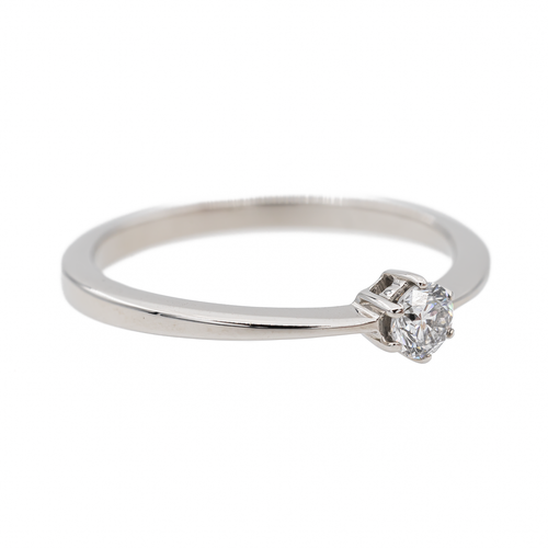 Bague 51 Bague solitaire en or blanc 18 carats avec diamant 58 Facettes 2845473CN