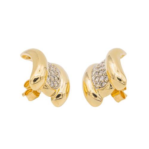 Boucles d'oreilles Boucles d'oreilles Puces Or jaune, Or blanc Diamant 58 Facettes 2845479CN