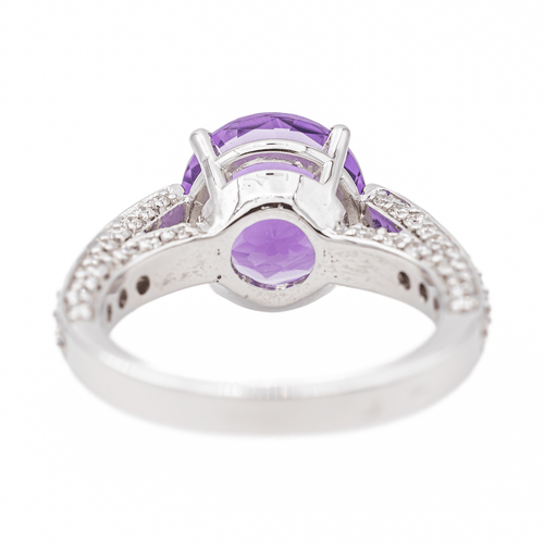 Bague 53 Bague Or blanc Améthyste, Diamant 58 Facettes 2845489CN