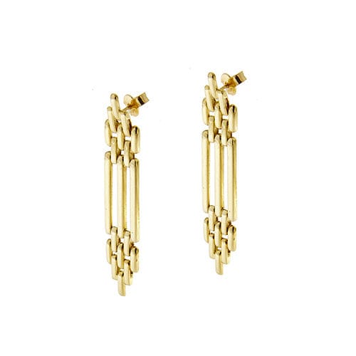 Boucles d'oreilles Boucles d'oreilles pendantes maille panthère en or jaune 18 carats 58 Facettes 28676