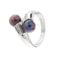 Bague 55 Bague en or blanc 18 kt avec perles de Tahiti et diamants 58 Facettes 28697