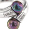 Bague 55 Bague en or blanc 18 kt avec perles de Tahiti et diamants 58 Facettes 28697