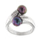 Bague 55 Bague en or blanc 18 kt avec perles de Tahiti et diamants 58 Facettes 28697