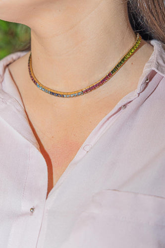 Collier Collier Or jaune Tourmaline, Péridot, Citrine 58 Facettes 2871068CN