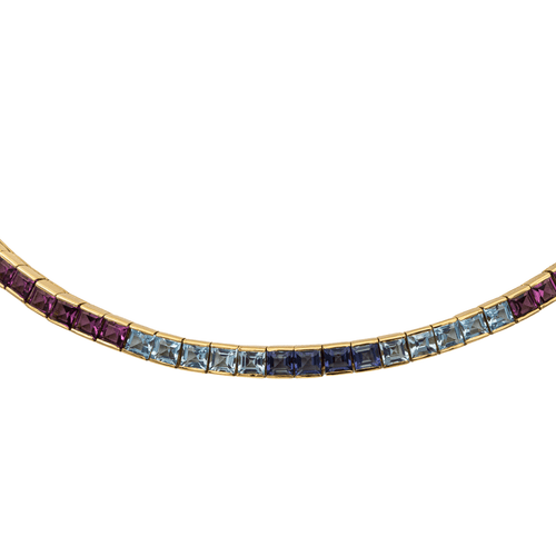 Collier Collier en or jaune 18 carats serti de tourmaline, péridot et citrine 58 Facettes 2871068CN