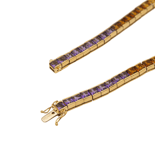 Collier Collier en or jaune 18 carats serti de tourmaline, péridot et citrine 58 Facettes 2871068CN