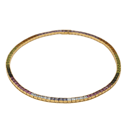 Collier Collier en or jaune 18 carats serti de tourmaline, péridot et citrine 58 Facettes 2871068CN