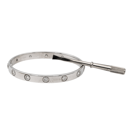 Bracelet Cartier Bracelet Jonc Love Or blanc Diamant 58 Facettes 2873481RV