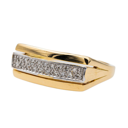 Bague 54 Bague en or jaune 18 carats pavée de diamants 58 Facettes 2878301CN
