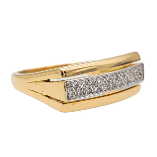 Bague 54 Bague en or jaune 18 carats pavée de diamants 58 Facettes 2878301CN