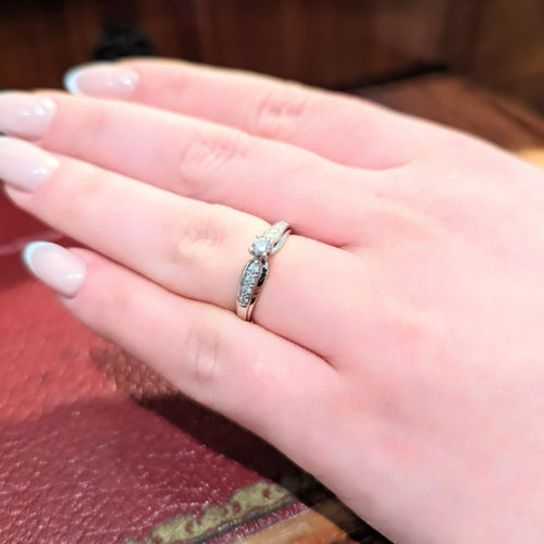 Bague 54 Bague solitaire en or blanc 18 carats et diamants 58 Facettes 28793