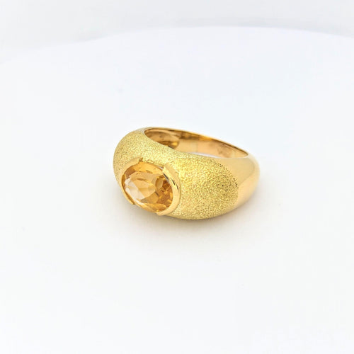 Bague 54 Bague en or jaune 18 carats avec citrine 58 Facettes 28810
